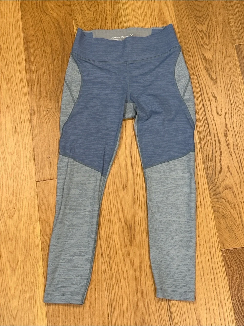 *Outdoor Voices Heathered Blue Techsweat Leggings Womens Medium - Picture 2 of 11